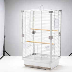 Double-layer portable birdcage with handle, suitable for taking pet birds for check-ups or short trips, lightweight. Portable
