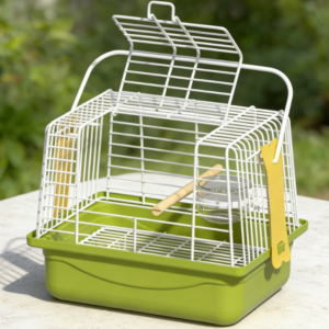 Small portable pet birdcage, suitable for transporting parrots and small animals. Lightweight design, ideal for short trips and outings.