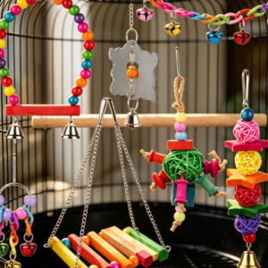 8-Piece Bird Perch and Swing Toy Set