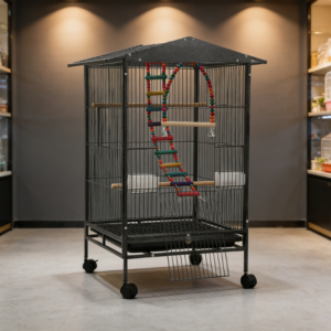 Multi-functional home birdcage set, suitable for small to medium-sized pet birds, including a canopy and basic accessories.