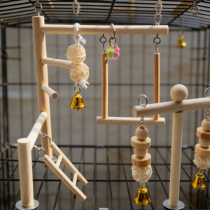 Bird Playground Set, Includes Wooden Perch and Climbing Platform Climbing Platforms
