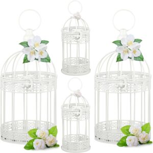 Multi-Piece Retro Iron Birdcage Decorative Ornaments， Suitable for tabletop center decoration and wedding space setup.