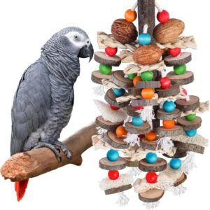 Nut, Corn, and Loofah Wooden Chewing Toy Combination