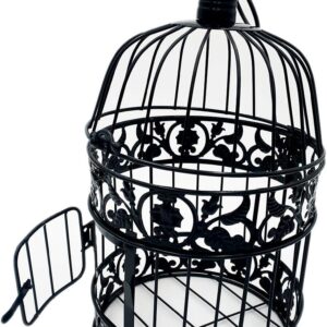 Metal round birdcage-shaped decorative ornament, hanging design, suitable for party and home space decoration.
