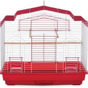 Freestanding Metal Birdcage Pet Cages，Equipped with trays and perches for feeding, suitable for small birds.