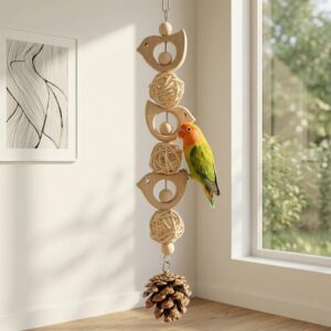 Basic Bird Swing and Interactive Toy Combination, Suitable for Various Pet Birds