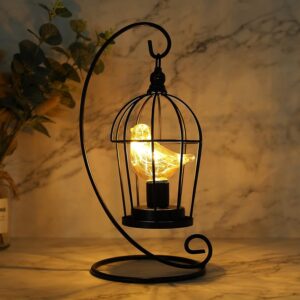 Birdcage-Shaped Decorative Lighting Ornaments， Battery-Powered warm light string lights suitable for home and holiday decorations.