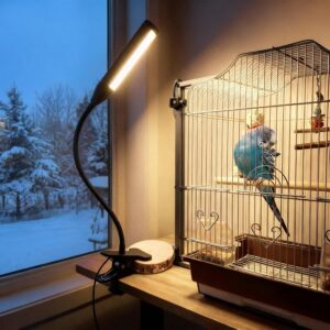 Birdcage-Specific Full-Spectrum LED Lighting FixturesAdjustable brightness and timer function; flexible arm design suitable for indoor use.
